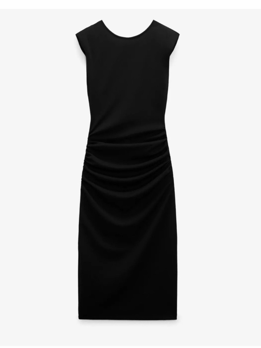 ZARA Shoulder Pad Midi Dress